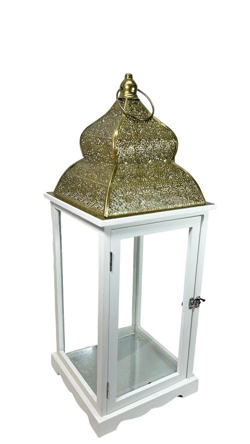 farol grande blanco y dorado bobay 3 tamaños
