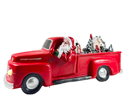 Camioneta santa de villa musical 35x15cm
