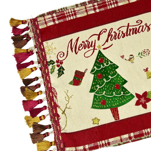 camino de mesa sarbol y santa  1.80x36 cm