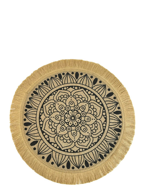 individual tejido mandala beige negro 39 dm