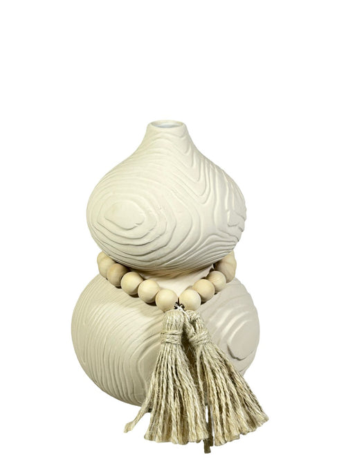 Florero pequeño silueta con collar boho 20x14