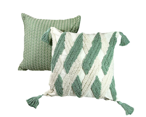 funda cojin cuadrado verde agua 45x45cm (no incluye relleno )