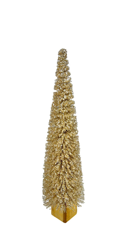 arbol dorado con base de madera 58 cm de alto
