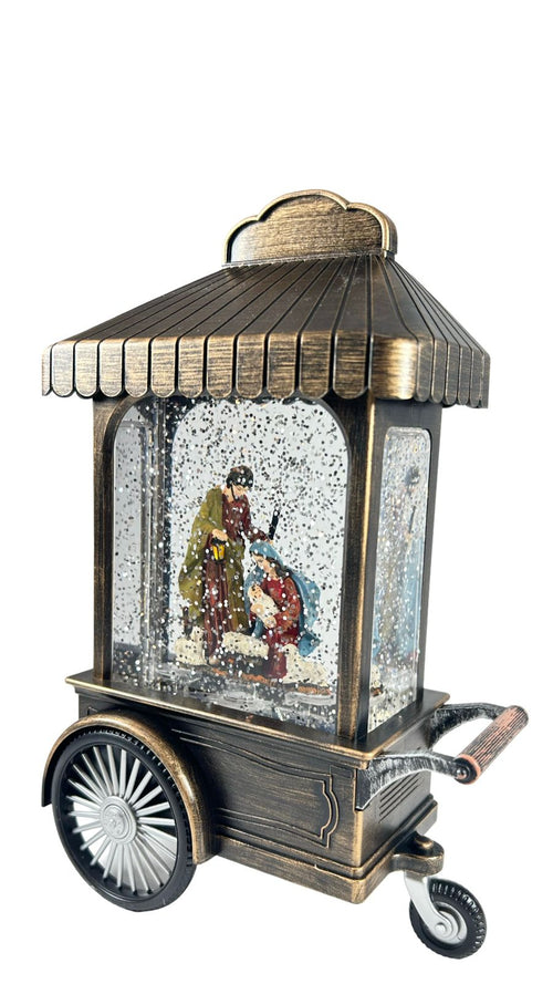 Carrito toldo con nacimiento 23x15cm