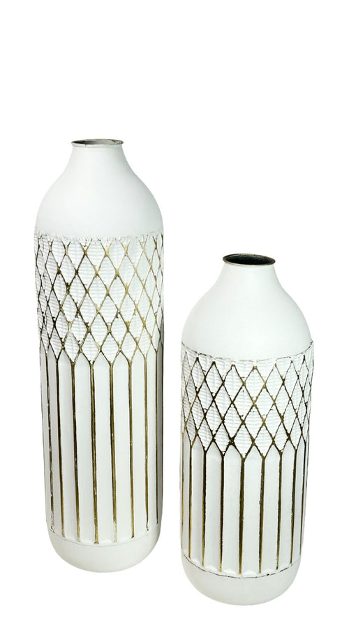 jarron grande white boo metalico 2 tamaños