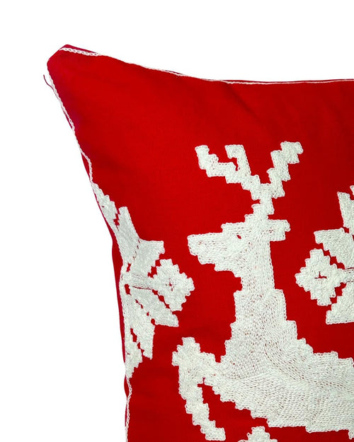 Cojin burdo navideño reno con estrellas 45x45 cm (no incluye relleno)