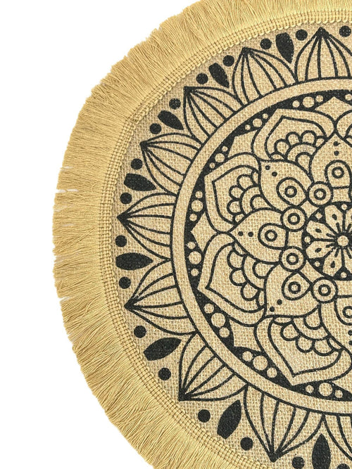 individual tejido mandala beige negro 39 dm