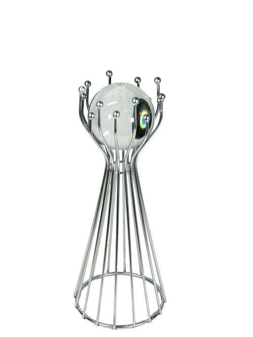 adorno metalico bola cristal lops plata  32x11cm