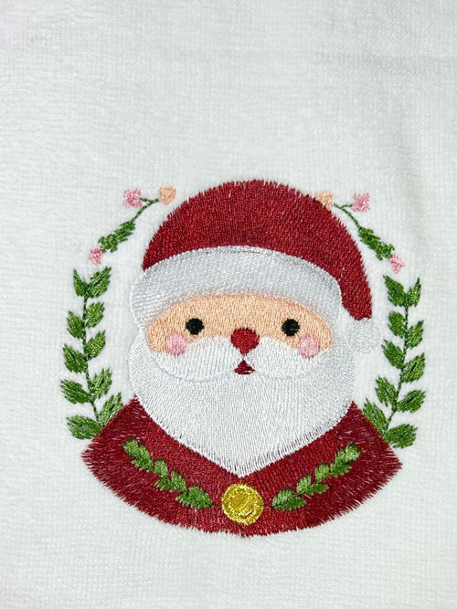 toalla navideña cara santa blanca  2 tamaños