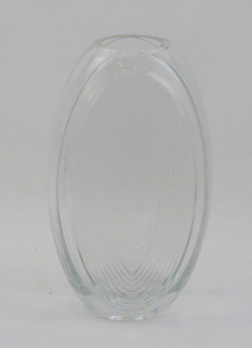 IQG Decoración - florero cristal oval transparente 27x15cm